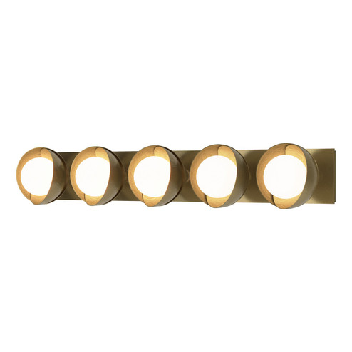 Brooklyn Brooklyn 5-Light Straight Double Shade Bath Sconce in Modern Brass (39|201379-SKT-86-86-GG0711)