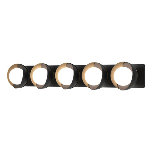 Brooklyn Brooklyn 5-Light Straight Double Shade Bath Sconce in Black (39|201379-SKT-10-84-GG0711)