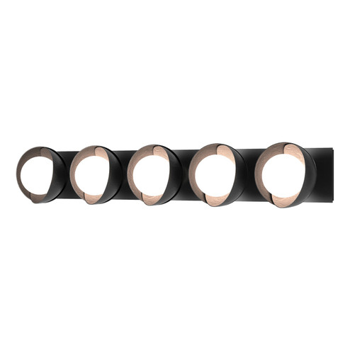 Brooklyn Brooklyn 5-Light Straight Double Shade Bath Sconce in Black (39|201379-SKT-10-10-GG0711)