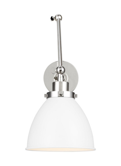 Wellfleet One Light Wall Sconce in Matte White and Polished Nickel (454|CW1161MWTPN)
