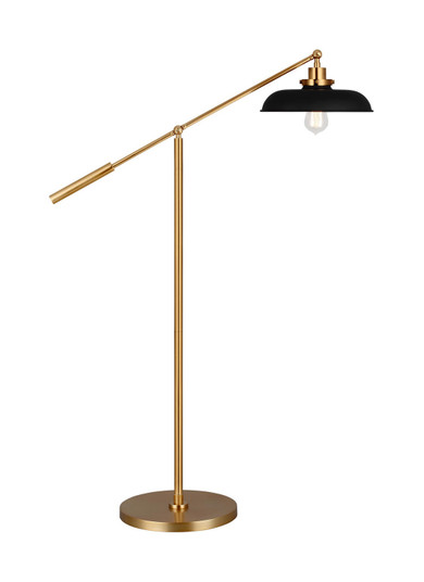 Wellfleet One Light Floor Lamp in Midnight Black and Burnished Brass (454|CT1141MBKBBS1)