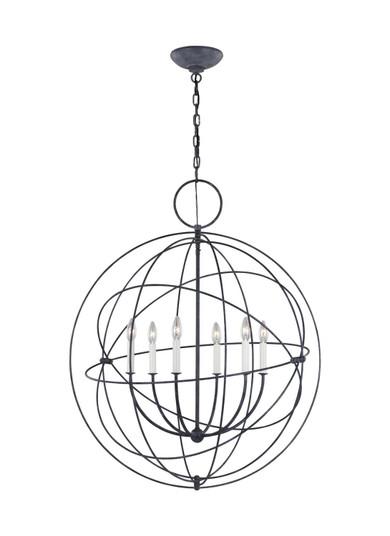 Bayberry Six Light Pendant in Weathered Galvanized (454|CP1246WGV)