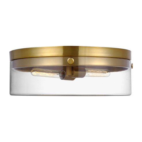 Garrett Two Light Flush Mount in Burnished Brass (454|CF1032BBS)