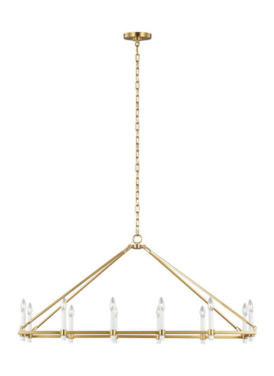 Marston 12 Light Linear Chandelier in Burnished Brass (454|CC14612BBS)