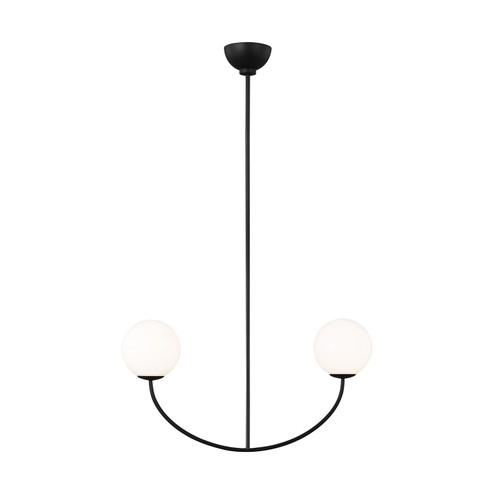 Galassia Two Light Linear Chandelier in Midnight Black (454|AEC1042MBK)