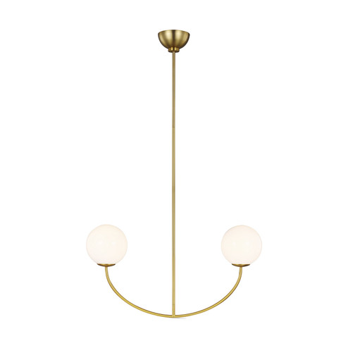 Galassia Two Light Linear Chandelier in Burnished Brass (454|AEC1042BBS)