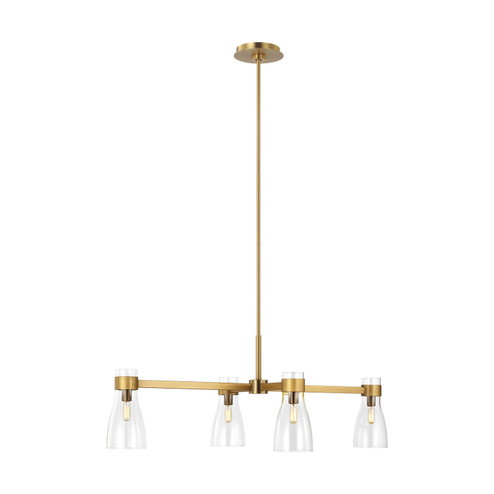 Moritz Four Light Linear Chandelier in Burnished Brass (454|AEC1014BBS)