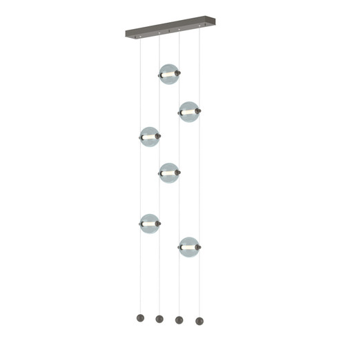 Abacus Abacus 6-Light Ceiling-to-Floor LED Pendant in Dark Smoke (39|139055-LED-STND-07-YL0668)