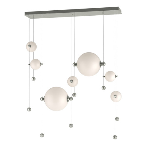 Abacus Abacus 7-Light Double Linear LED Pendant in Sterling (39|139054-LED-STND-85-GG0694)