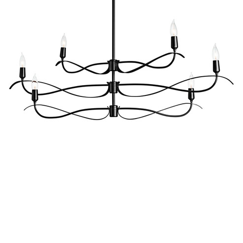 Willow Willow 6-Light Small Chandelier in Black (39|136350-SKT-MULT-10)