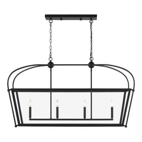 Charleston Four Light Linear Foyer in Midnight Black (454|6691004-112)