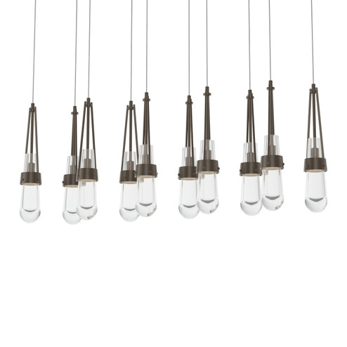 Link Link 10-Light Clear Glass Pendant in Bronze (39|131207-SKT-LONG-05-ZM0434)