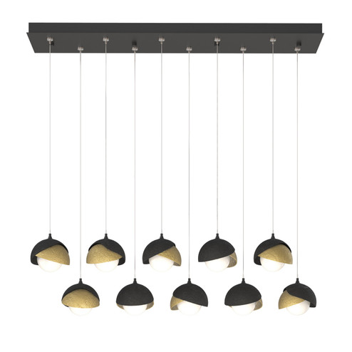 Brooklyn Brooklyn 10-Light Double Shade Pendant in Black (39|131205-SKT-STND-10-86-GG0711)