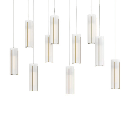 Exos Glass Exos Glass 10-Light Pendant in Modern Brass (39|131204-SKT-LONG-86-GG0065)