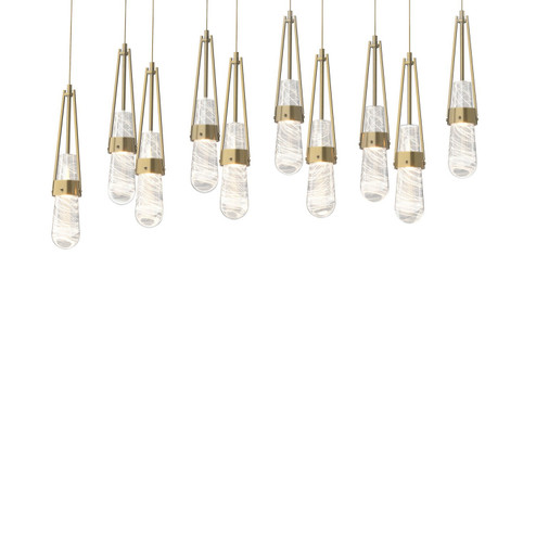 Link Link 10-Light Blown Glass Pendant in Modern Brass (39|131200-SKT-LONG-86-YJ0434)