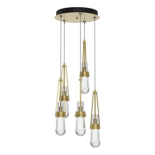Link Link 5-Light Clear Glass Pendant in Modern Brass (39|131127-SKT-STND-86-ZM0434)
