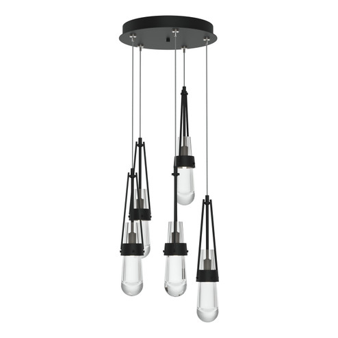 Link Link 5-Light Clear Glass Pendant in Black (39|131127-SKT-STND-10-ZM0434)