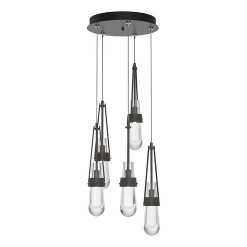 Link Link 5-Light Clear Glass Pendant in Dark Smoke (39|131127-SKT-STND-07-ZM0434)