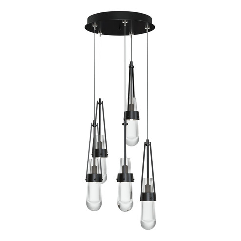 Link Link 5-Light Clear Glass Pendant in Modern Brass (39|131127-SKT-LONG-86-ZM0434)