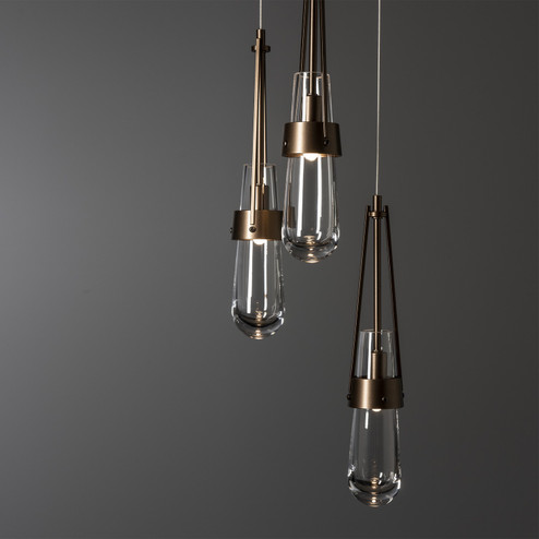 Link Link 5-Light Clear Glass Pendant in Bronze (39|131127-SKT-LONG-05-ZM0434)