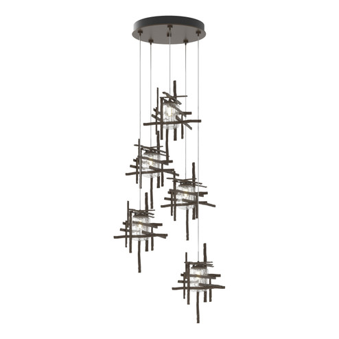 Tura Tura 5-Light Seeded Glass Pendant in Bronze (39|131126-SKT-STND-05-II0728)
