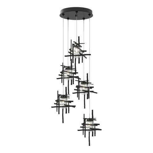 Tura Tura 5-Light Seeded Glass Pendant in Bronze (39|131126-SKT-LONG-05-II0728)