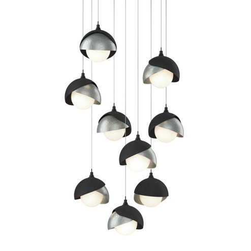Brooklyn Brooklyn 9-Light Double Shade Pendant in Black (39|131105-SKT-LONG-10-82-GG0711)