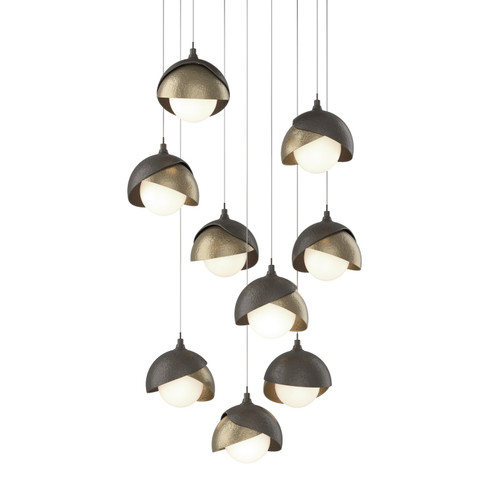 Brooklyn Brooklyn 9-Light Double Shade Pendant in Dark Smoke (39|131105-SKT-LONG-07-84-GG0711)