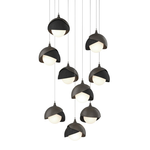 Brooklyn Brooklyn 9-Light Double Shade Pendant in Dark Smoke (39|131105-SKT-LONG-07-10-GG0711)