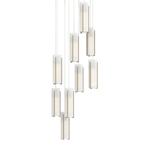 Exos Glass Exos Glass 9-Light Pendant in Modern Brass (39|131104-SKT-LONG-86-GG0065)