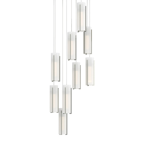 Exos Glass Exos Glass 9-Light Pendant in Sterling (39|131104-SKT-LONG-85-GG0065)