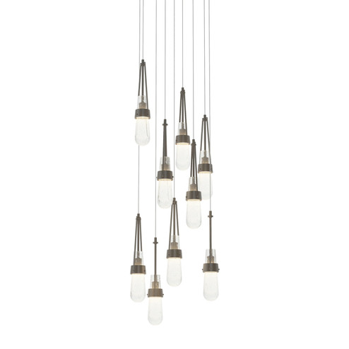 Link Link 9-Light Blown Glass Pendant in Dark Smoke (39|131100-SKT-LONG-07-YG0434)