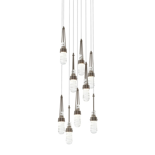 Link Link 9-Light Blown Glass Pendant in Bronze (39|131100-SKT-LONG-05-YJ0434)