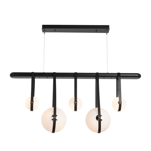 Derby Derby Linear 5-Light LED Pendant in Black (39|131046-LED-STND-10-27-LB-WD-GG0701)