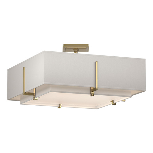 Exos Exos Square Double Shade Semi-Flush in Modern Brass (39|126510-SKT-86-SF1605-SE2012)