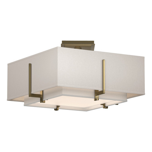 Exos Exos Square Small Double Shade Semi-Flush in Modern Brass (39|126507-SKT-86-SF1205-SE1605)