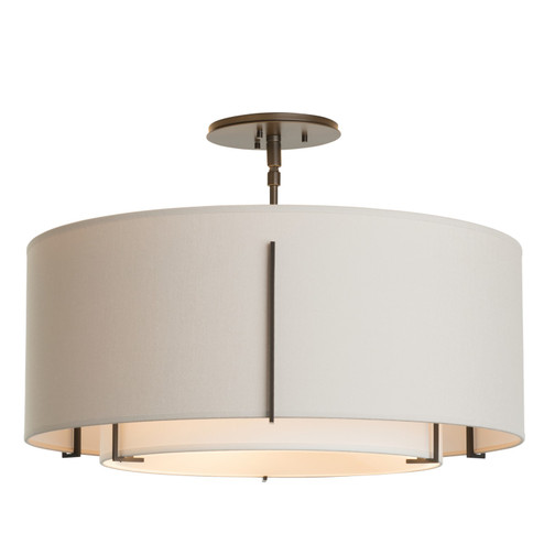 Exos Exos Double Shade Semi-Flush in Dark Smoke (39|126503-SKT-07-SF1590-SE2290)