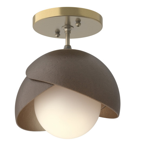 Brooklyn Brooklyn 1-Light Double Shade Semi-Flush in Modern Brass (39|121377-SKT-86-05-GG0711)