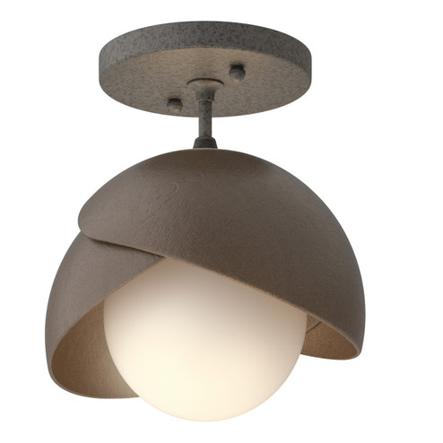 Brooklyn Brooklyn 1-Light Double Shade Semi-Flush in Natural Iron (39|121377-SKT-20-05-GG0711)