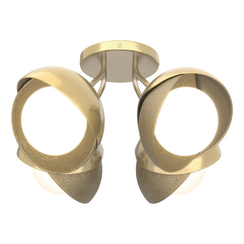 Brooklyn Brooklyn 4-Light Double Shade Semi-Flush in Modern Brass (39|121376-SKT-86-84-GG0711)