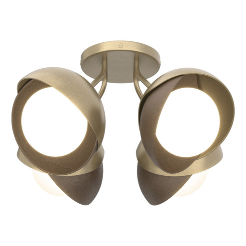 Brooklyn Brooklyn 4-Light Double Shade Semi-Flush in Soft Gold (39|121376-SKT-84-05-GG0711)