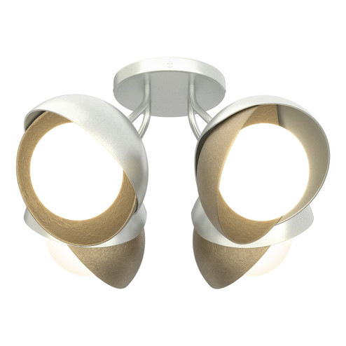 Brooklyn Brooklyn 4-Light Double Shade Semi-Flush in Vintage Platinum (39|121376-SKT-82-84-GG0711)