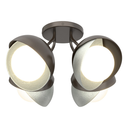 Brooklyn Brooklyn 4-Light Double Shade Semi-Flush in Oil Rubbed Bronze (39|121376-SKT-14-82-GG0711)