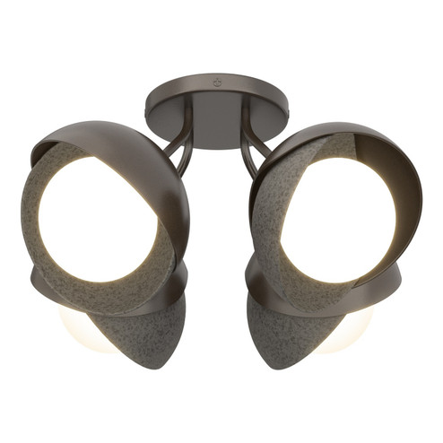 Brooklyn Brooklyn 4-Light Double Shade Semi-Flush in Oil Rubbed Bronze (39|121376-SKT-14-20-GG0711)
