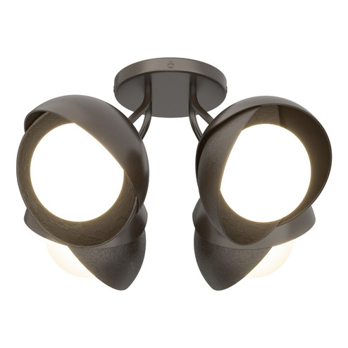 Brooklyn Brooklyn 4-Light Double Shade Semi-Flush in Oil Rubbed Bronze (39|121376-SKT-14-14-GG0711)