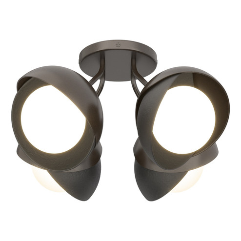 Brooklyn Brooklyn 4-Light Double Shade Semi-Flush in Oil Rubbed Bronze (39|121376-SKT-14-10-GG0711)