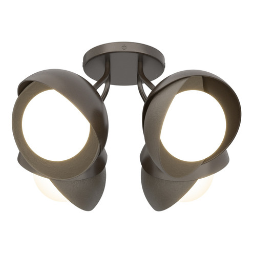 Brooklyn Brooklyn 4-Light Double Shade Semi-Flush in Oil Rubbed Bronze (39|121376-SKT-14-07-GG0711)