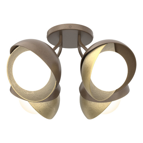 Brooklyn Brooklyn 4-Light Double Shade Semi-Flush in Bronze (39|121376-SKT-05-86-GG0711)