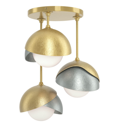 Brooklyn Brooklyn 3-Light Double Shade Semi-Flush in Modern Brass (39|121374-SKT-86-82-GG0711)