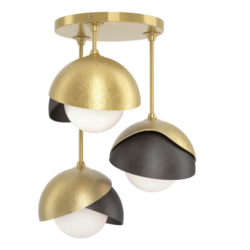 Brooklyn Brooklyn 3-Light Double Shade Semi-Flush in Modern Brass (39|121374-SKT-86-14-GG0711)